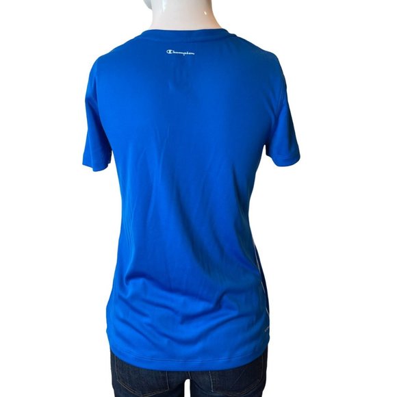 Champion Womens Performance V Neck T-Shirt Short Sleeve Pullover Blue Size Small - Picture 4 of 9